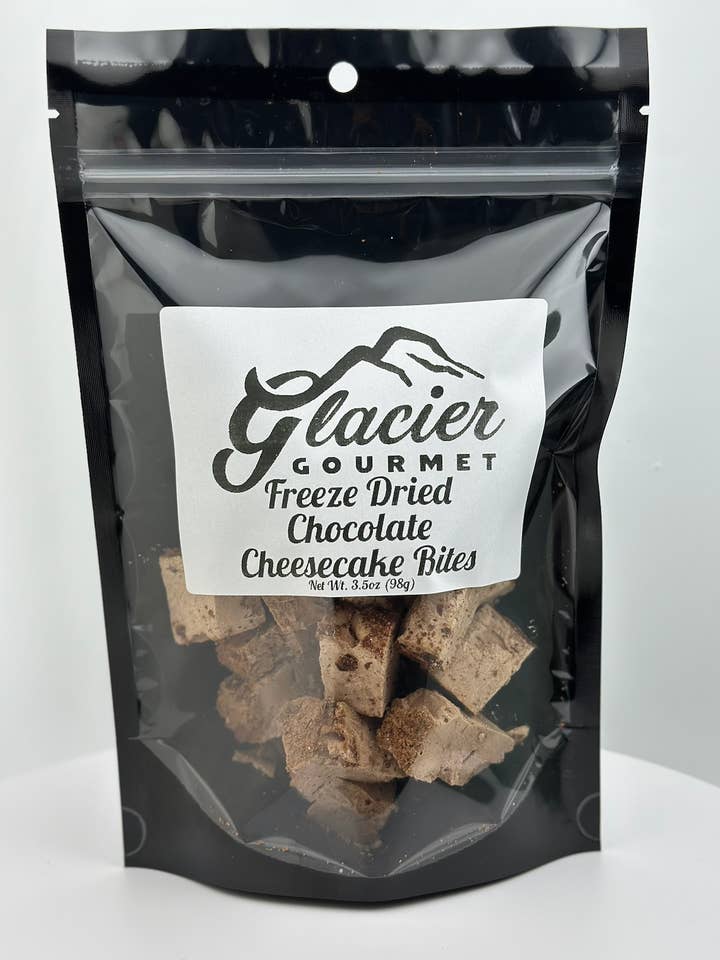 Freeze Dried Chocolate Cheesecake Bites - 3.5oz Bag for wholesale by Glacier Gourmet