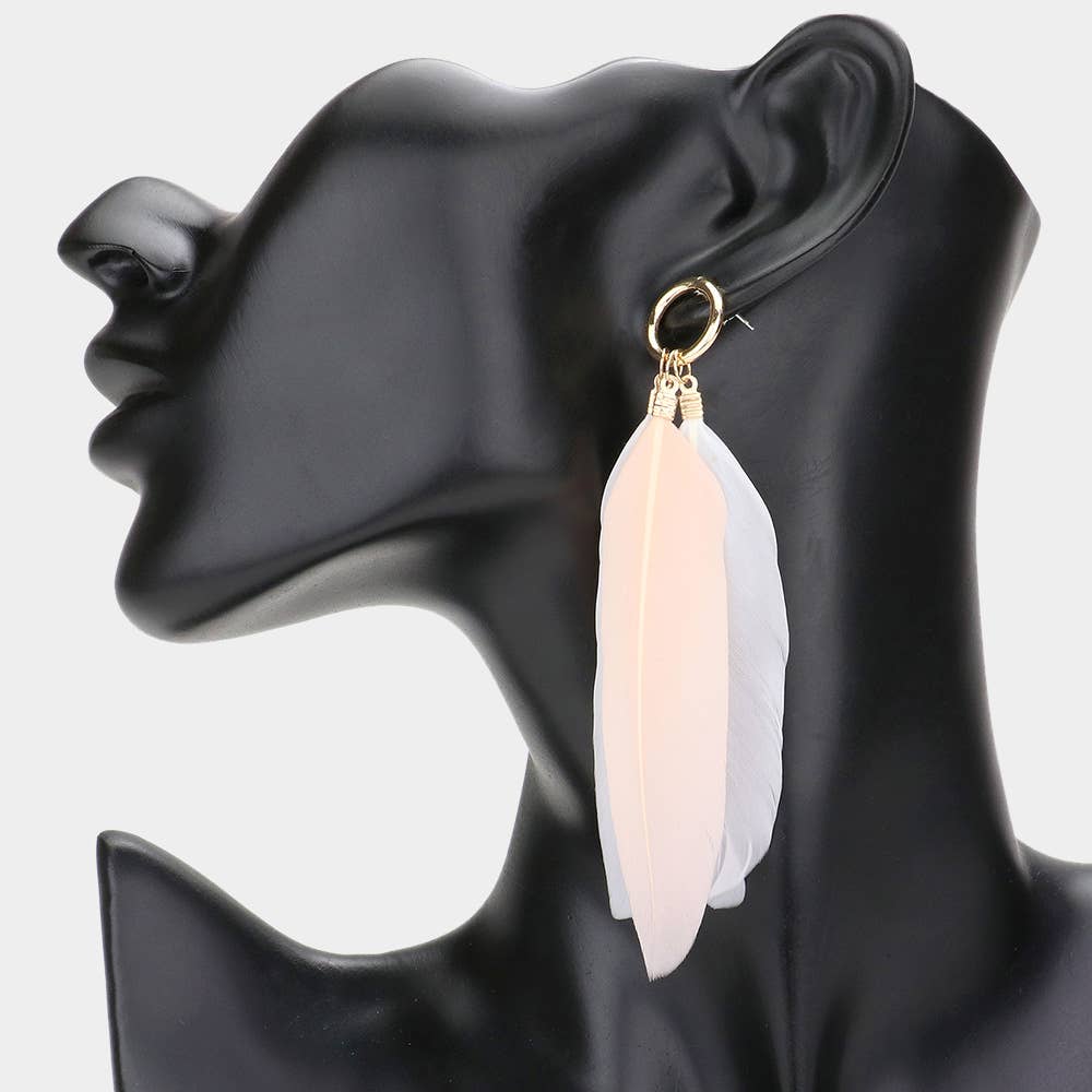 Sensibling Corp. - Wholesale Dangle Earrings - Triple Feather Dangle Earrings1