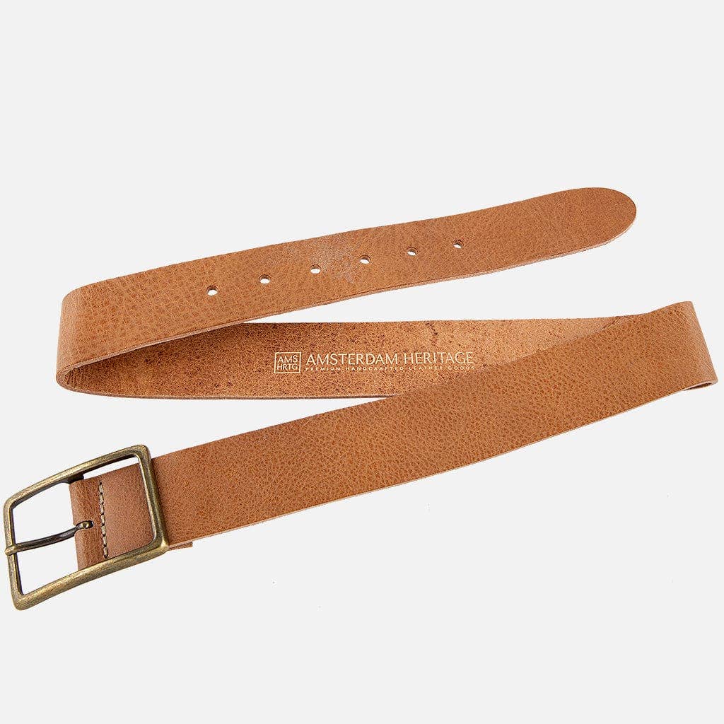 Amsterdam Heritage Leather Belts, Bags, Jackets & Apparel - Vente Ceinture – femme - May | Ceinture décontractée en cuir pleine fleur à boucle dorée pour femmes16