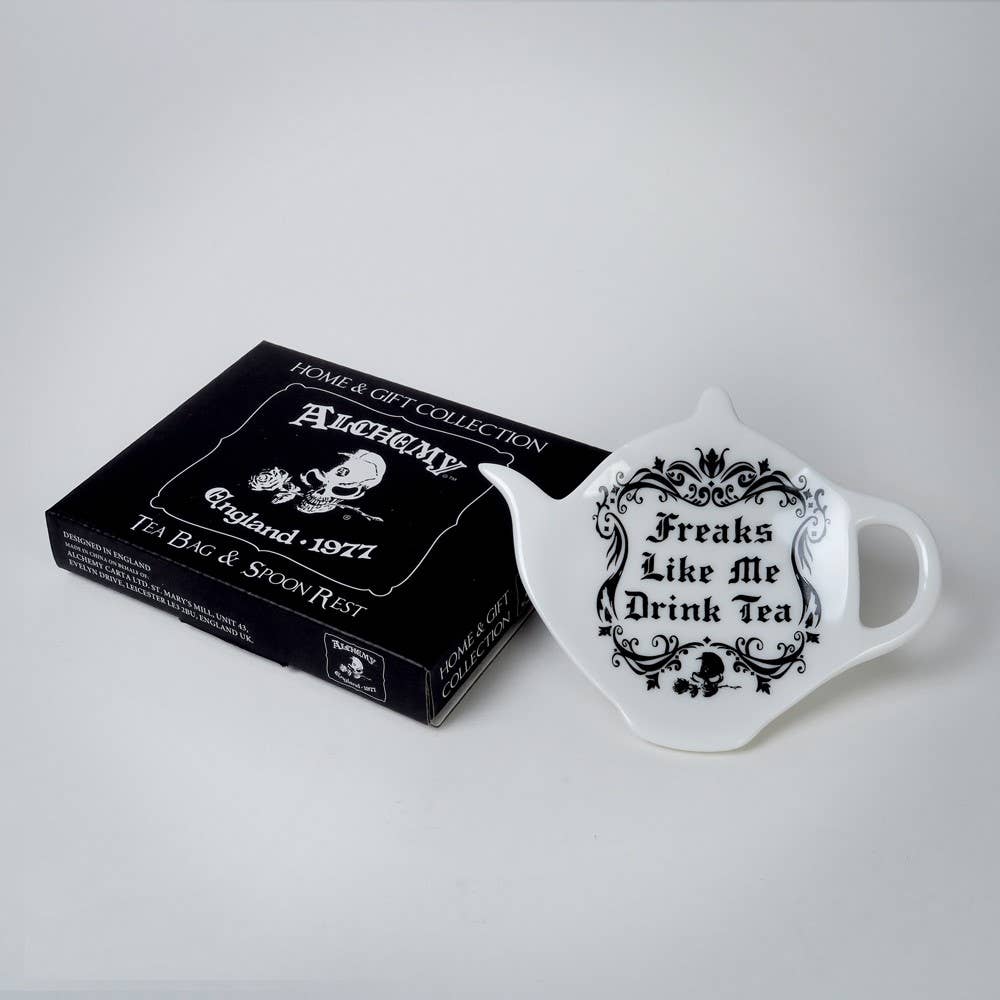 Alchemy Of England (Alchemy USA Distributor) - Wholesale Spoon Rest - Freaks Like Me Drink Tea: Tea Spoon Holder/Rest1