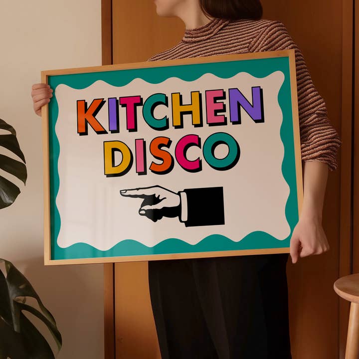 Kitchen Disco Print (Left) for wholesale by Pink Giraffe Print Co
