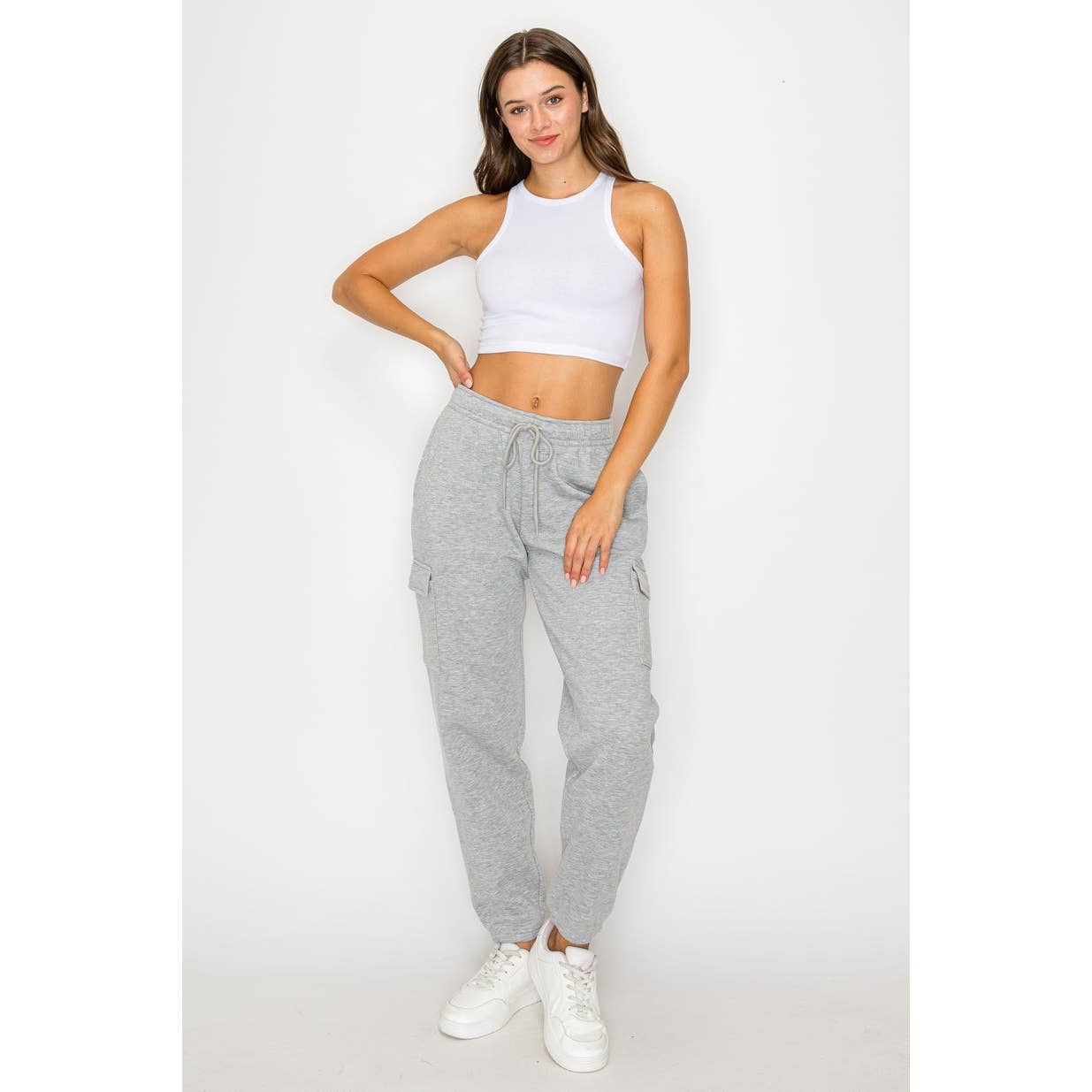 Timeless - Wholesale Athletic Sweatpants/Joggers - Women's - Cargo Fleece Relaxed Sweatpants2
