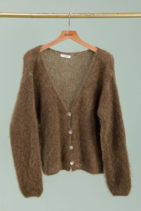 NAÏS PARIS – wholesale Cardigan – Women’s – V-neck cardigan with long sleeves in 80% kid mohair24