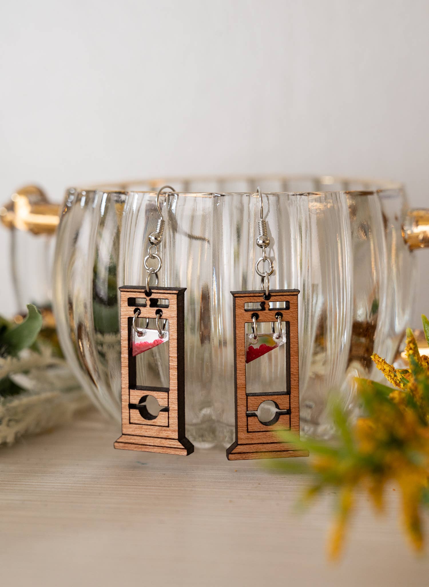 HoneyGlow Designs - Wholesale Dangle Earrings - Halloween Guillotine Earrings0