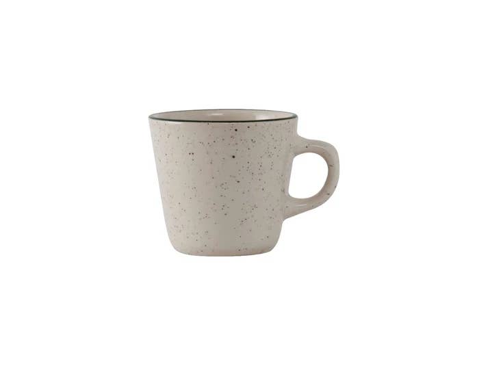 Eggshell Green Speckles Speckled Narrow Rim Ceramic Tall Cup, 7oz for wholesale on Faire