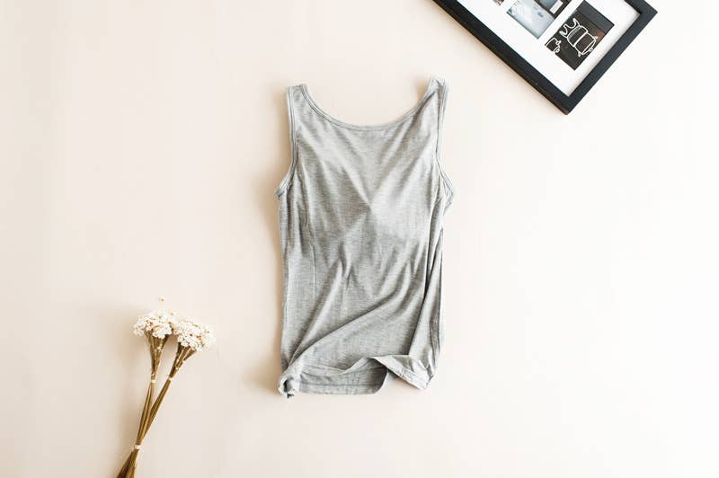 HIDDENBRAND - Wholesale Tank Top - Women's - Essential Basic Soft Modal tank top w built in bra6