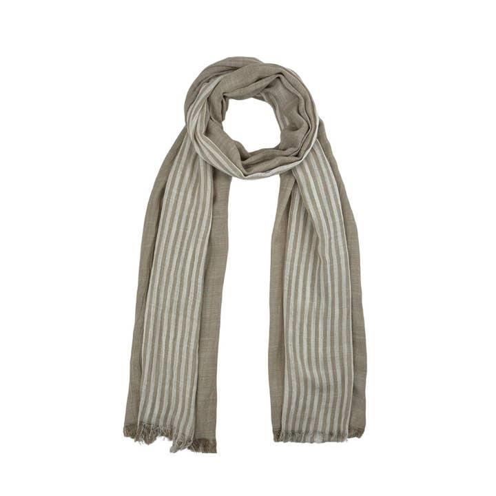 Humble Hilo - Wholesale Scarf - Women's - Humble Hilo Cumulus 100% Cotton Scarf Center Stripes21