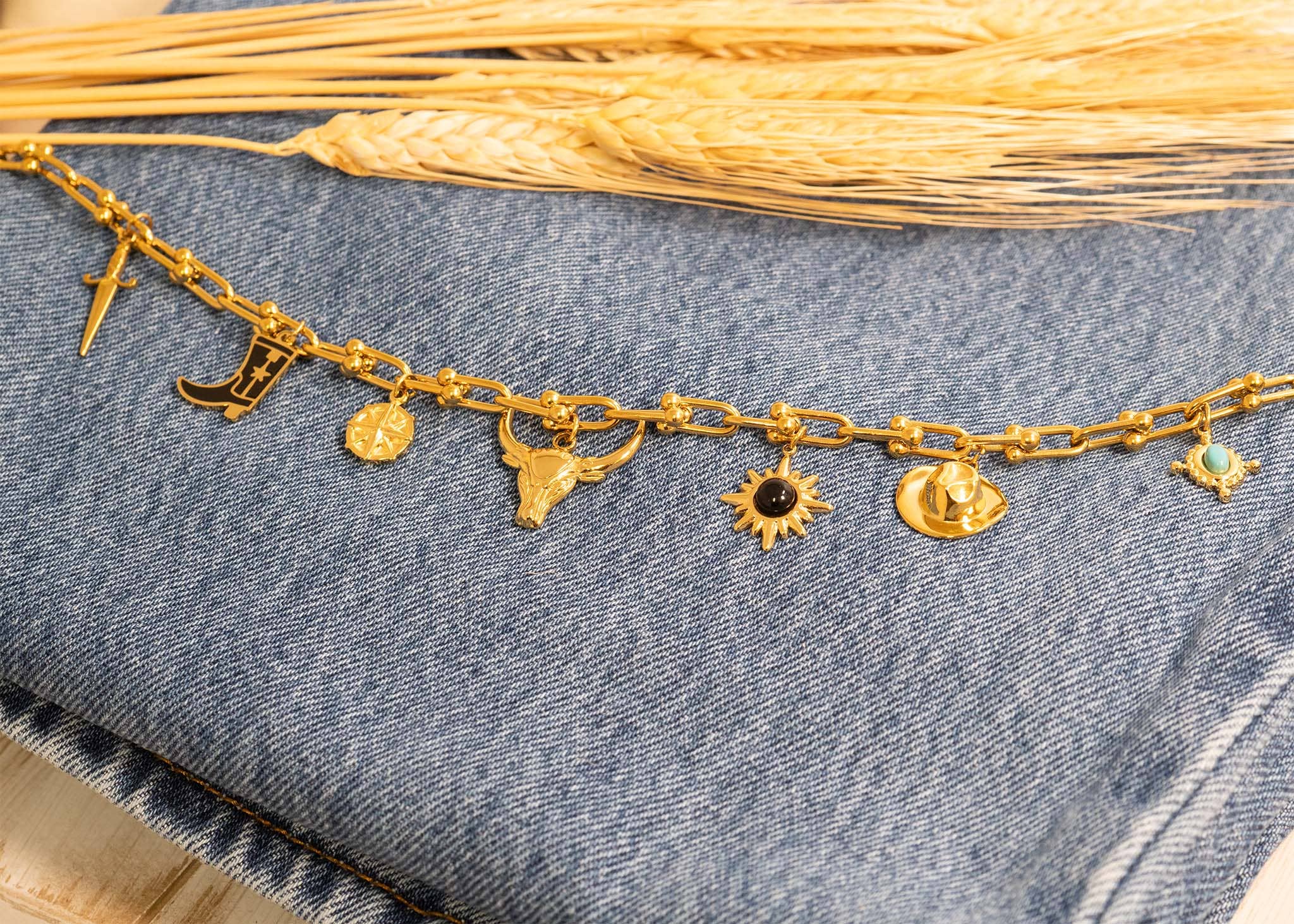 WJW - Wholesale Individual Charm/Pendant - 18K Gold PVD Stainless Steel Dagger Charm14