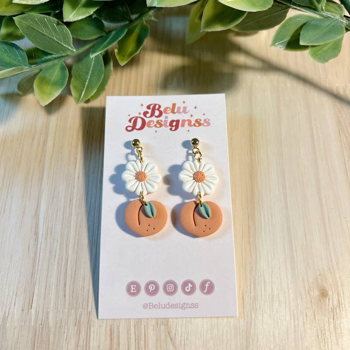 Belu Designss - Wholesale Dangle Earrings - Little fruits with flowers polymer clay earrings 4