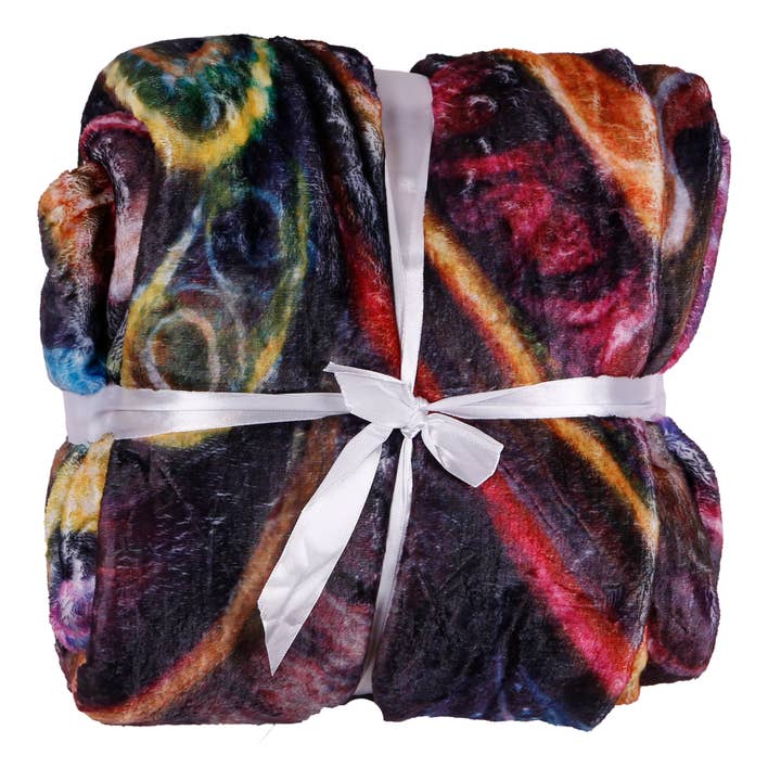 Sunshine Joy - Wholesale Throw blanket - Flower Power Queen Size Fleece Blanket 60x80"2