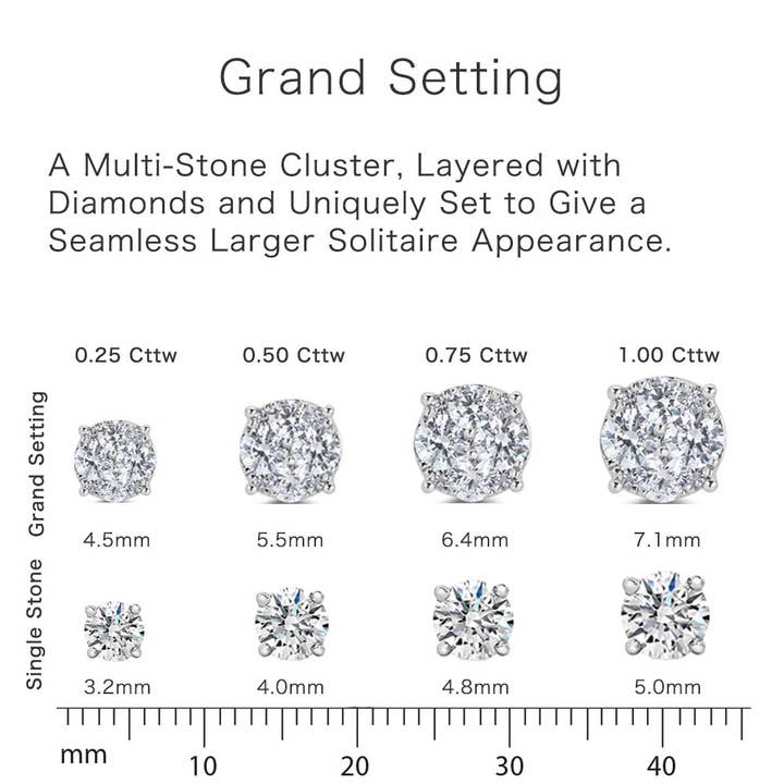 Fifth and Fine - Wholesale Stud/Post Earrings - Lab Grown Diamond Earrings in 925 Sterling Silver F SI216