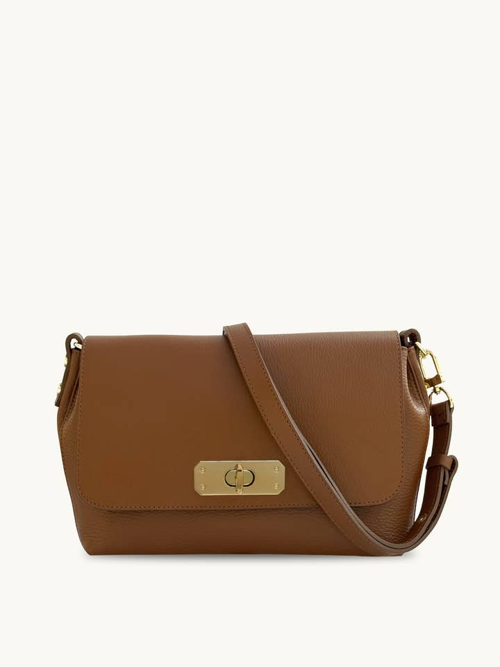 The Maisie Maxi Tan Leather Bag for wholesale by Apatchy London