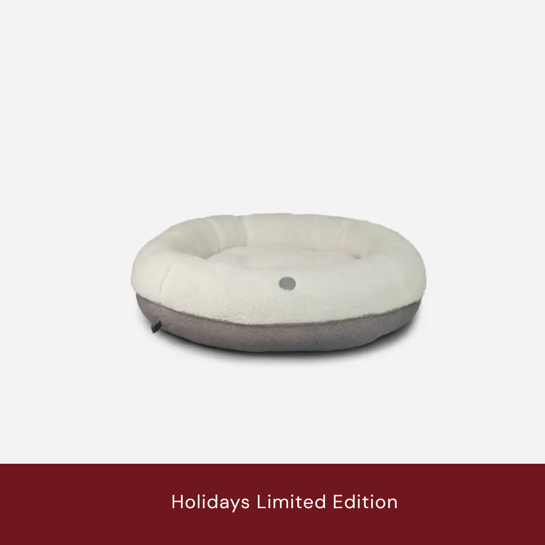 Beige Letto per cani a ciambella beige peloso in vendita all'ingrosso su Faire1