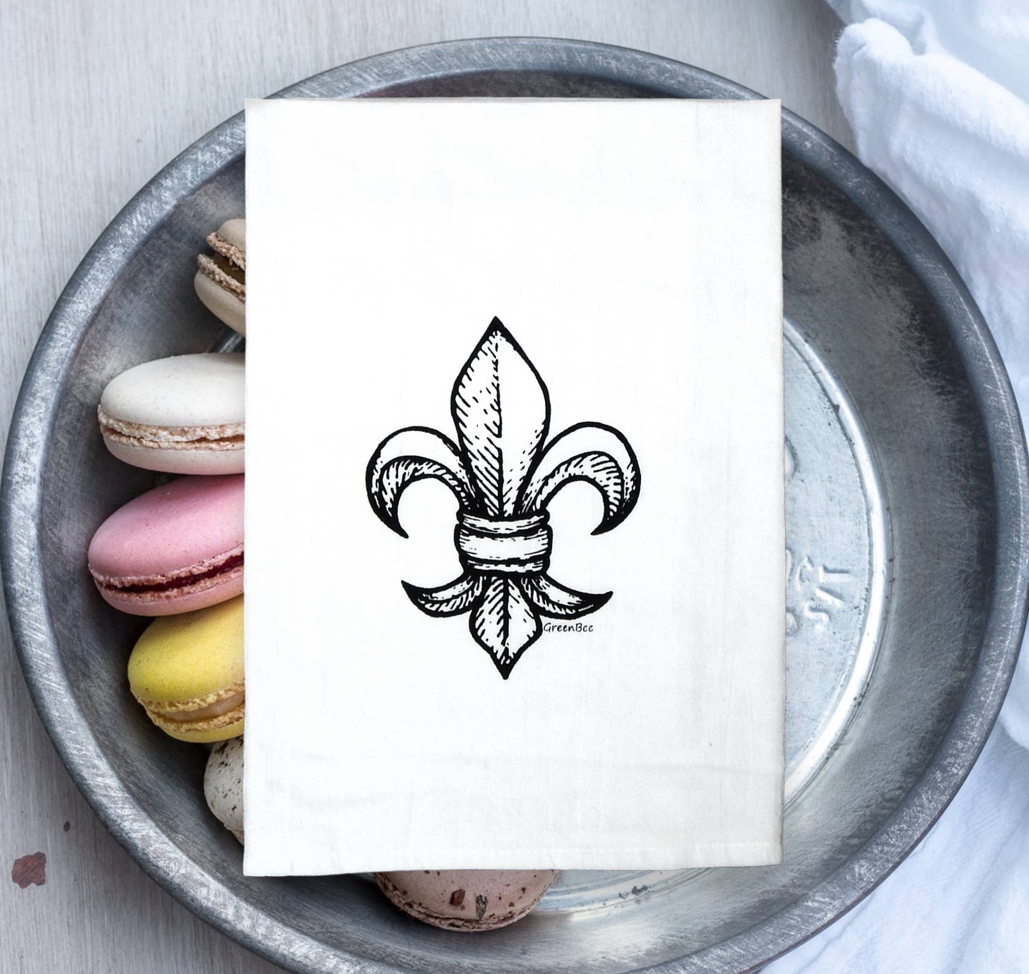 black Fleur-de-lis Kitchen Towel | Tea Towels | Louisiana Towels for wholesale on Faire2