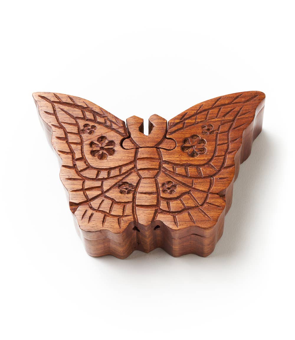 Matr Boomie Fair Trade - Wholesale Decorative Box - Butterfly Puzzle Box