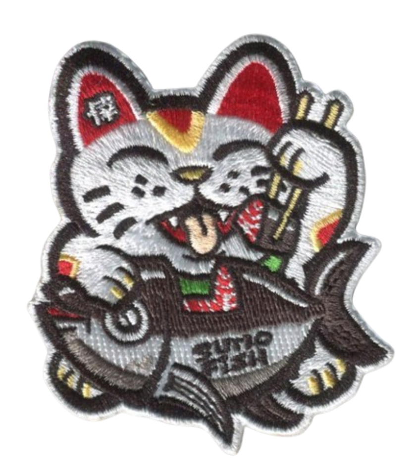 HEDi - Wholesale Patch - Sumofish Sashimi Neko 2.63”W x 3”H Hook Velcro Patch (Not an Iron-on Patch)0