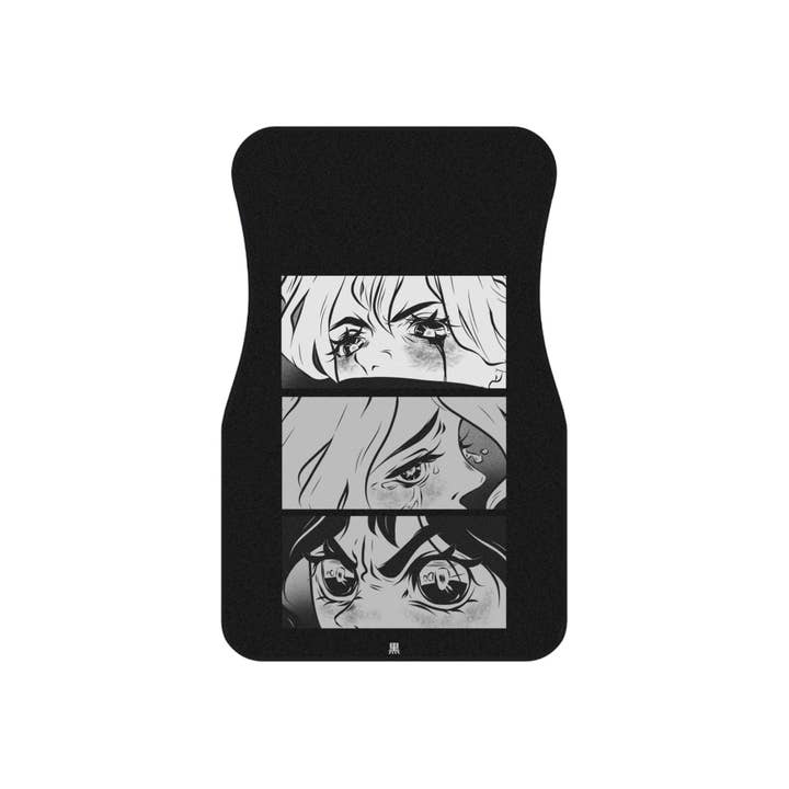 MonkeyFeetGraphics – wholesale Car coaster – unisex – SET of 2 Manga Car Floor Mats Vehicle Van Truck Mats Cool Car Accessories Truck Decor New Car Gifts1