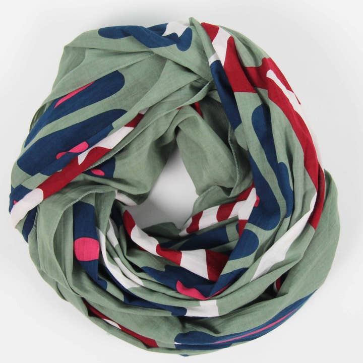 Les Belles Vagabondes - Vente Foulard – femme - foulard Coton Bio Equateur Kaki0