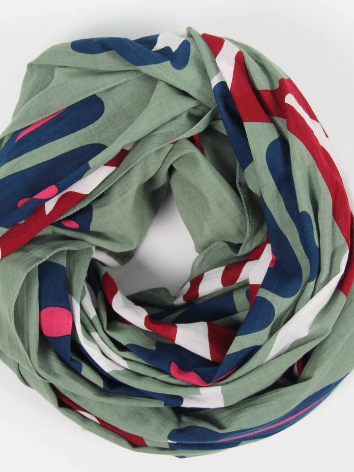 Ecuador kaki ekologisk bomullsscarf för wholesale av Les Belles Vagabondes