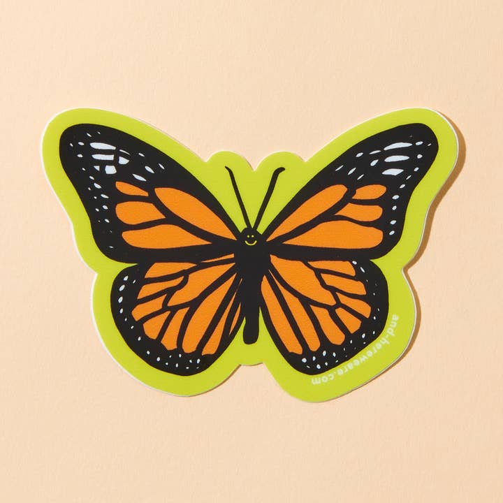 Autocollant en vinyle Papillon Monarque - Fabriqué aux États-Unis - Petit cadeau, Fêtes, Guide des cadeaux pour la vente par And Here We Are