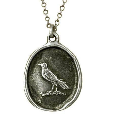Nevermore Raven Wax Seal Necklace for wholesale by Plum and Posey