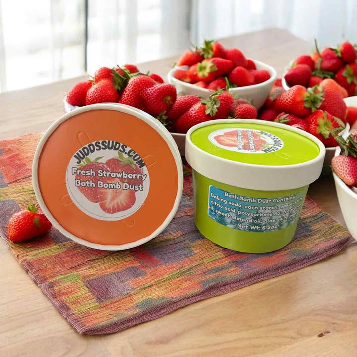 Fresh Strawberry | Bath Bomb Dust | Fruity Fizzy Bath Powder for wholesale by Judds Suds