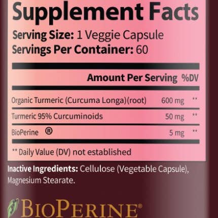 Renuology - Wholesale Oral Supplement/Vitamin - Turmeric with BioPerine