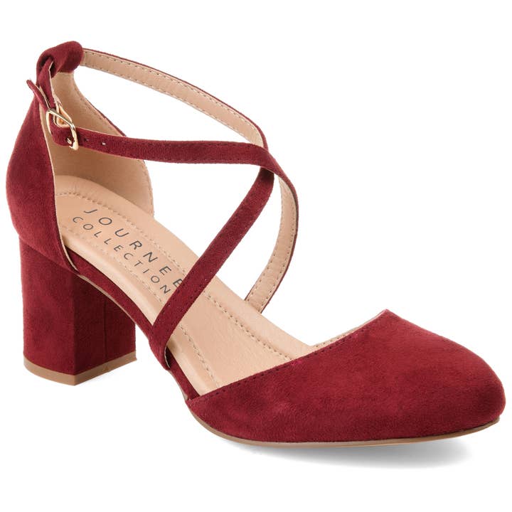 Foster Block Heel D'Orsays In Statement Faux Suede for wholesale by Journee