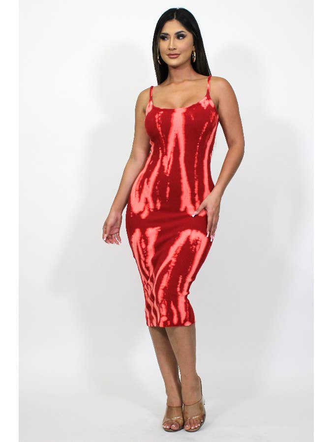 Junie - Wholesale Dress - Women's - TIE-DYE CAMI CALF-LENGTH KNIT DRESS9