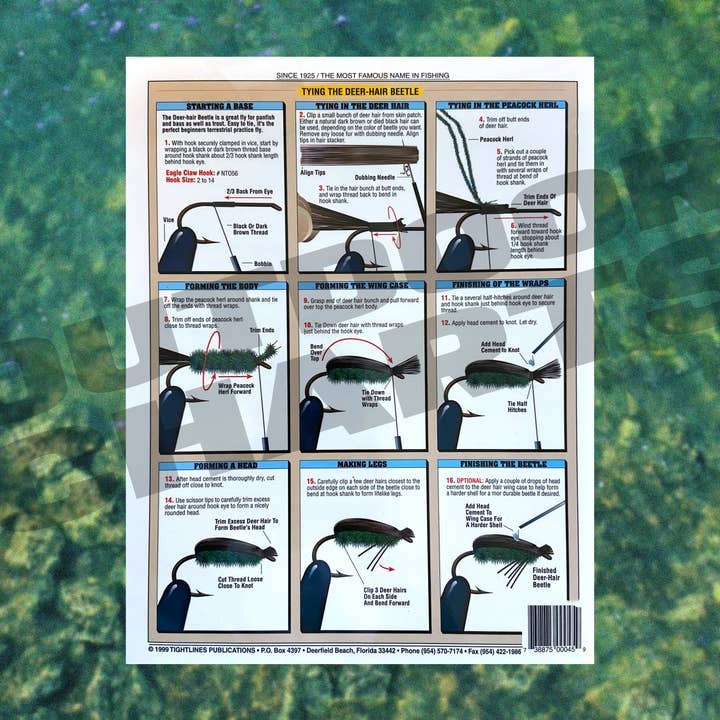 Outdoor Charts - Wholesale Sporting accessories - Fishermen's Basic Fly Tying Chart #2 (How To For Tying Nymphs and Terrestrials)1