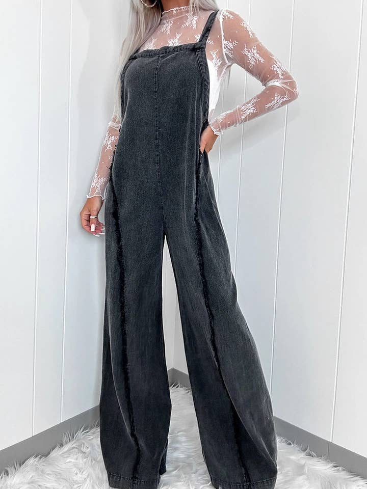 DE VAVE - Wholesale Romper - Women's - Wide-Leg Denim Romper