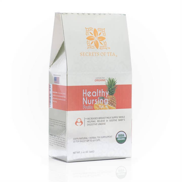 Secrets Of Tea - Wholesale Nursing Tea - Maternity - Healthy Nursing Fruits- USDA Organic Lactation Tea- 40Serv