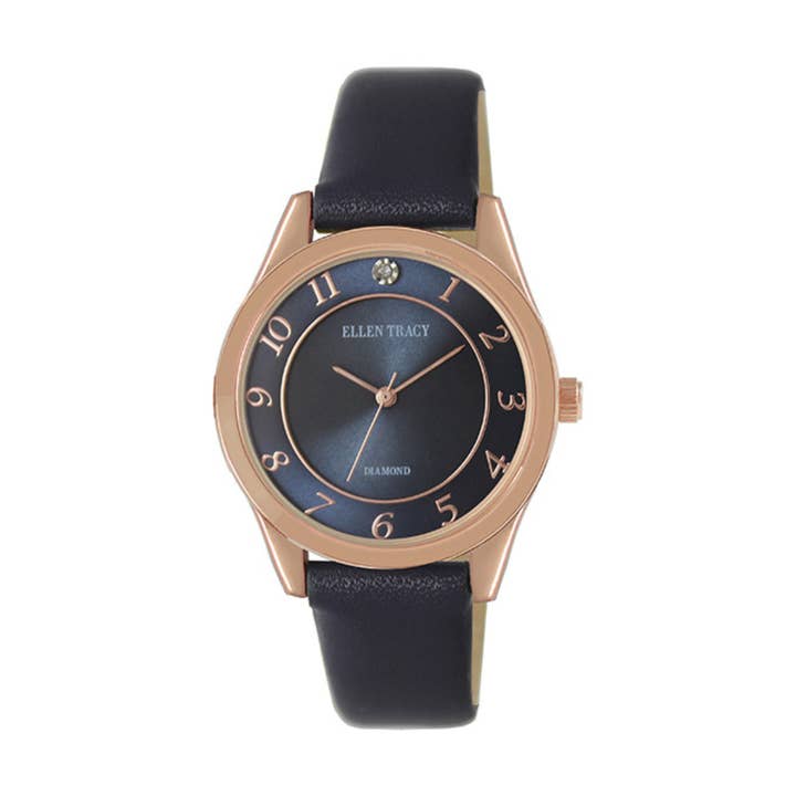 Montre Femme Ellen Tracy avec Bracelet en PU | Cadran Rond | 34 MM pour la vente par CIT Watches