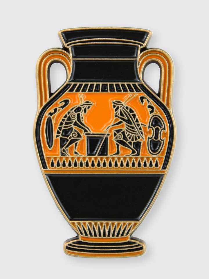 Achilles and Ajax Playing a Board Game • Enamel for wholesale by Pin Museum