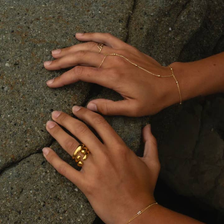 May Martin - Wholesale Link & Chain Bracelet - Cora Hand Chain1