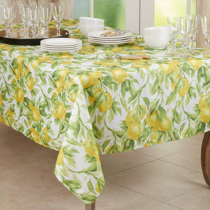 Multi Printed Lemon Tablecloth for wholesale on Faire1