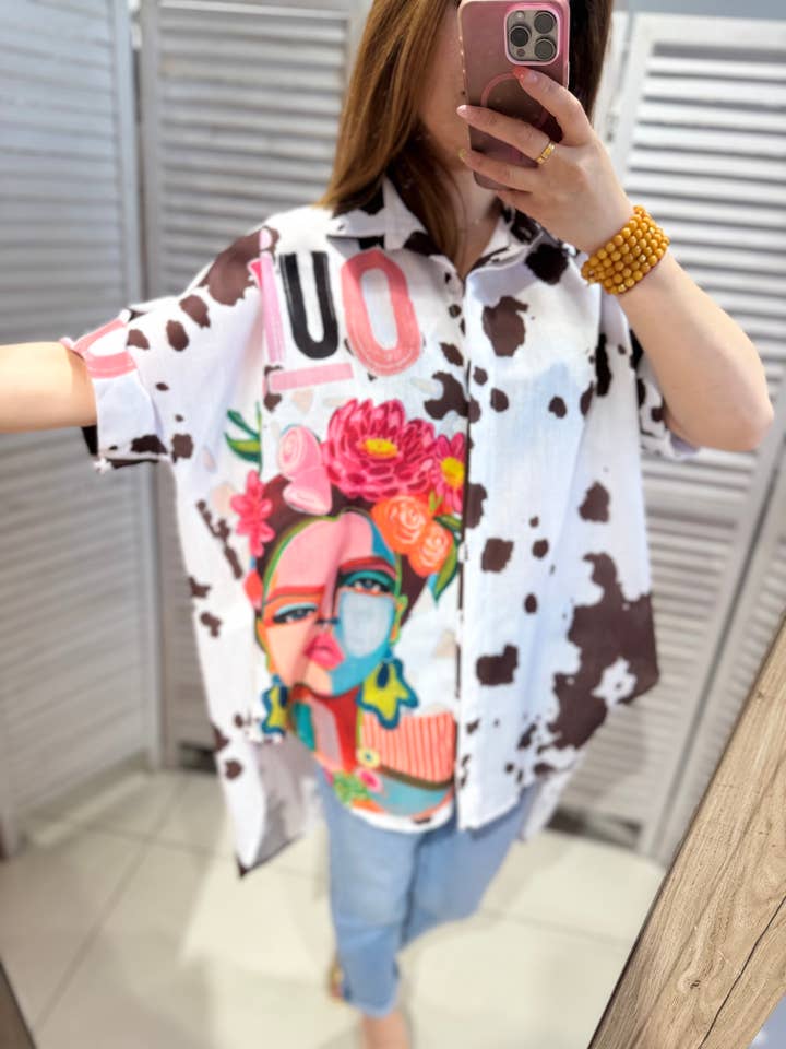 Oversized printed shirt - M164L-1 for wholesale by VICTORIA&ISAAC