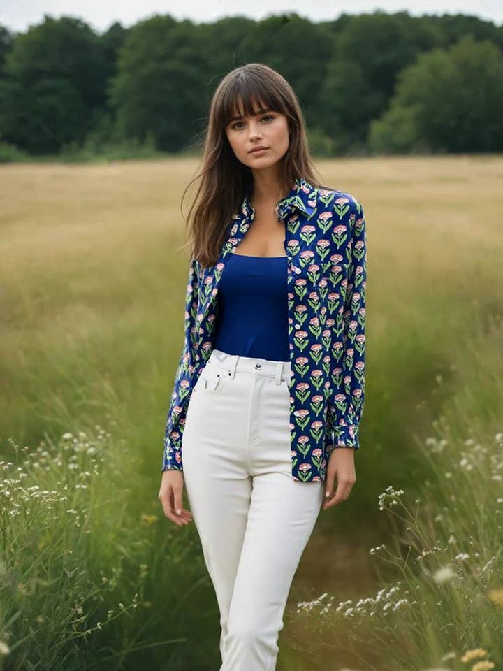 Goede Vriendjes Shirt - Carolina Tulp Marineblauw voor wholesale door and for Good