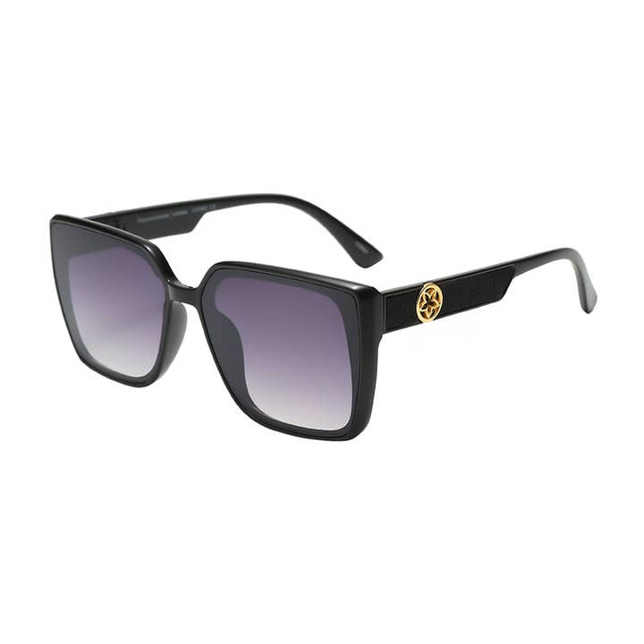 Prime Opticals - Wholesale Sunglasses – Women's - F3153, Mid-Large Sized Frame with Simple Frame and Glitter Star Arms5