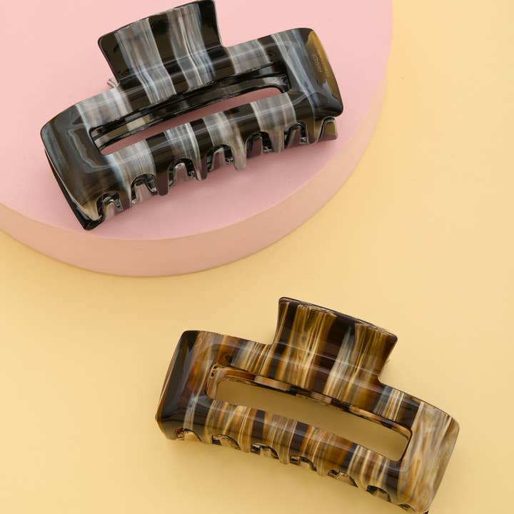 JOIA ACCESSORIES - Wholesale Hair Clip - Women's - RECTANGLE HAIR CLAW JAW CLIP, LVHA 2721