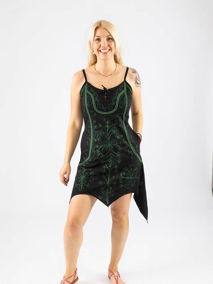 Willow pixie dress with pockets for wholesale by Wicked Dragon Clothing