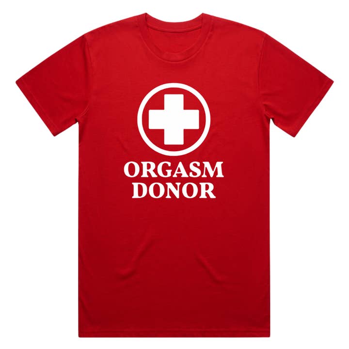 Donante de Orgasmos – Camiseta de Algodón Orgánico de Peso Pesado - Serigrafía para venta al por mayor de ZZZEBRAAA LIMITED