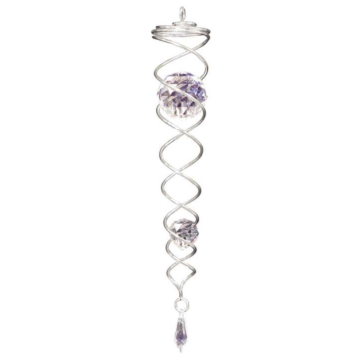 Spinfinity Designs - Wholesale Wind Spinner - Silver / Clear - Crystal Twister Wind Spinner