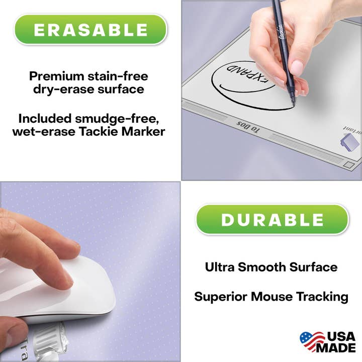 M.C. Squares - Wholesale Mousepad/Trackpad - M.C. Squares 3-in-1 Dry Erase Desk Mat, Mouse Pad & Retro Te