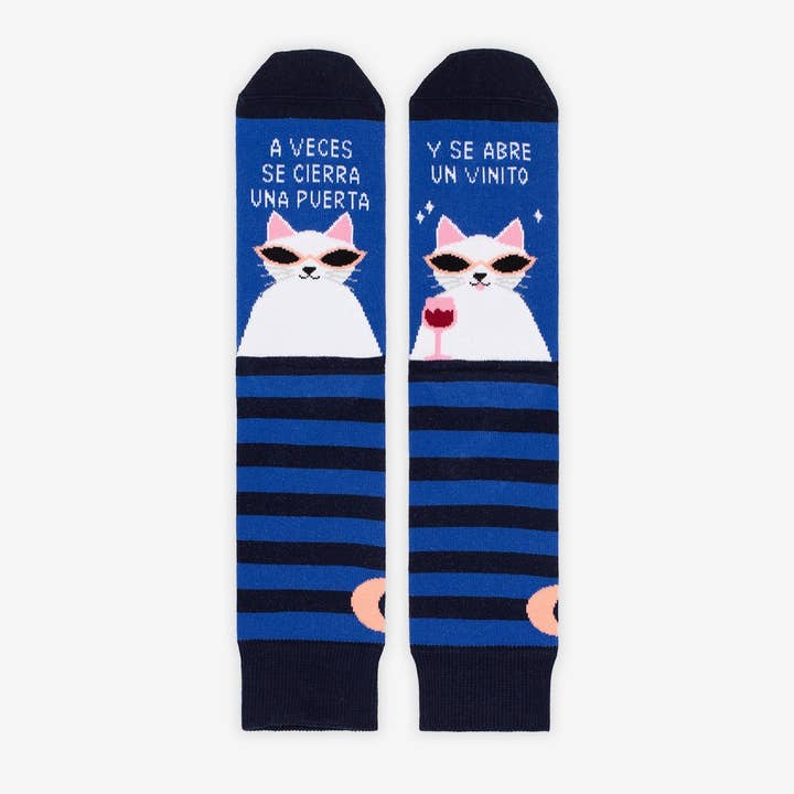 Meias “Às vezes fecha uma porta e abre um pouco de vinho” por atacado de UO