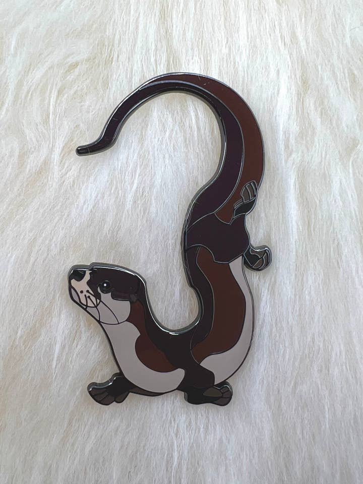 Otter Hard Enamel Pin | Otter Pin | Animal Pin | Art Deco for wholesale by Roamin' Bison Workshop
