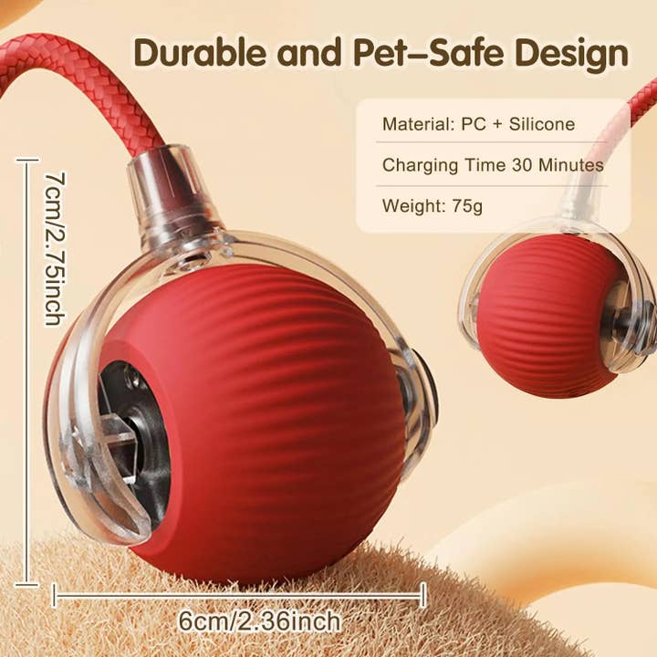 DIYSTORE – wholesale Pet toy – Cat – Cat Interactive Ball Toy, Automatic Rolling Ball with Tail, Rechargeable Smart Pet Interactive Toy, Intelligent Mouse for Cat