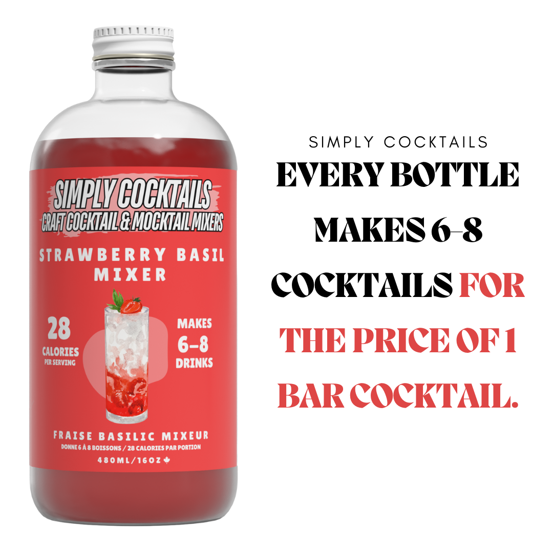 Simply Cocktails - Wholesale Cocktail Mix/Syrup - Strawberry Basil - Cocktail and Mocktail Mixer - All Natural4