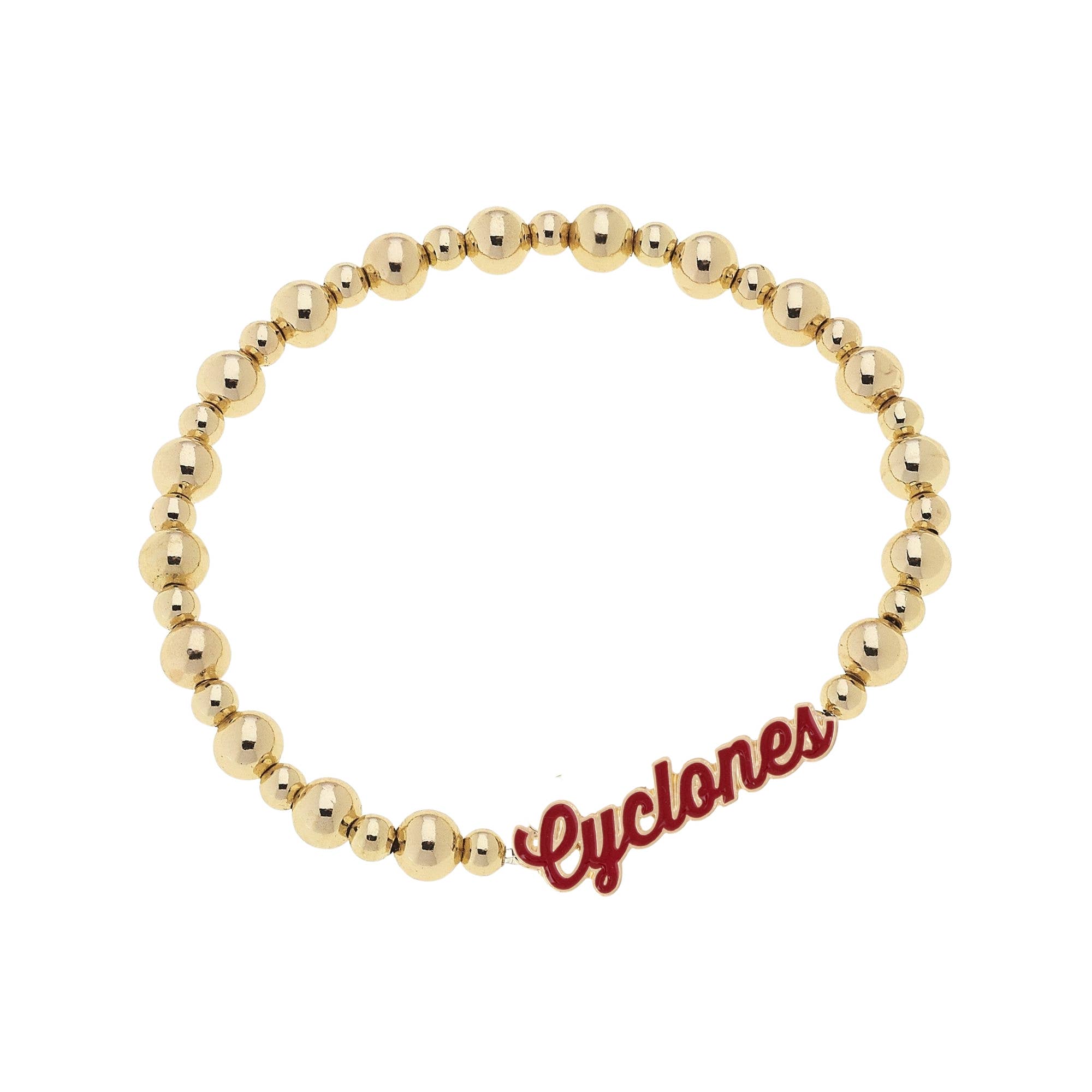 Canvas Style - Wholesale Beaded Bracelet - Iowa State Cyclones Autograph Enamel Stretch Bracelet