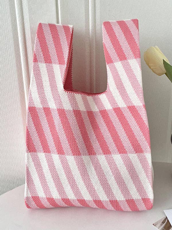 UZ Wholesale Store - Wholesale Tote Bag - Women's - Striped Woven Handbag - Leisure Fashion Suitable1